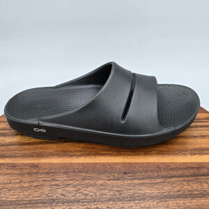 Oofos Ooahh Sandals Men's 11 Black Slip On Comfort Sport Recovery Slides Shoes